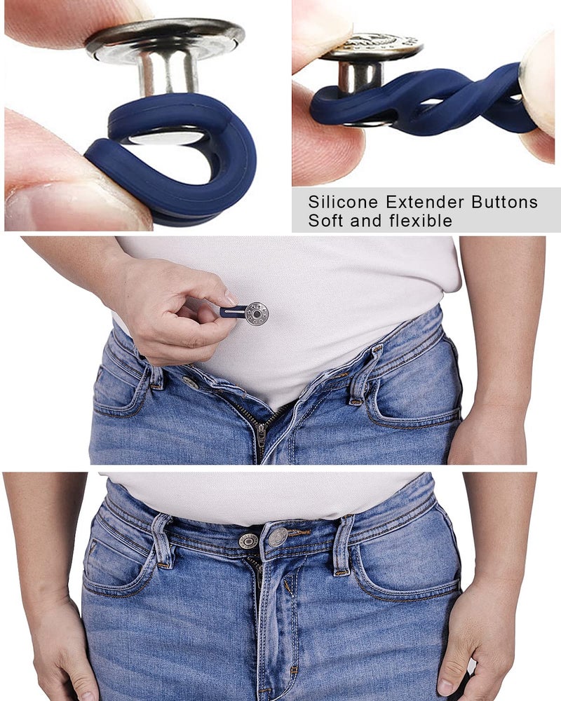 YUANHANG Pants Button Extender Shirt Collar Extenders: 8 Pcs Jeans Waist Silicone Button for Mens and Women - 6 Neck Extenders Dress Shirts - Image 3